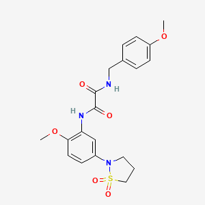 molecular formula C20H23N3O6S B2399961 N1-(5-(1,1-二氧化异噻唑烷-2-基)-2-甲氧基苯基)-N2-(4-甲氧基苄基)草酰胺 CAS No. 1105229-33-1