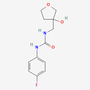molecular formula C12H15FN2O3 B2399963 1-(4-Fluorophenyl)-3-((3-hydroxytetrahydrofuran-3-yl)methyl)urea CAS No. 1914540-32-1