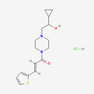 molecular formula C16H23ClN2O2S B2399975 (E)-1-(4-(2-cyclopropyl-2-hydroxyethyl)piperazin-1-yl)-3-(thiophen-2-yl)prop-2-en-1-one hydrochloride CAS No. 1396891-74-9