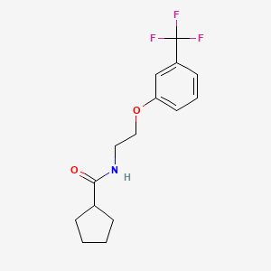 molecular formula C15H18F3NO2 B2399976 N-(2-(3-(trifluoromethyl)phenoxy)ethyl)cyclopentanecarboxamide CAS No. 1105211-83-3