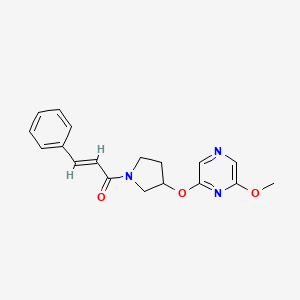 molecular formula C18H19N3O3 B2399979 (E)-1-(3-((6-methoxypyrazin-2-yl)oxy)pyrrolidin-1-yl)-3-phenylprop-2-en-1-one CAS No. 2034752-48-0