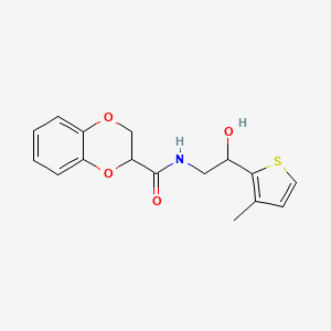 molecular formula C16H17NO4S B2399984 N-(2-hydroxy-2-(3-methylthiophen-2-yl)ethyl)-2,3-dihydrobenzo[b][1,4]dioxine-2-carboxamide CAS No. 1351615-45-6