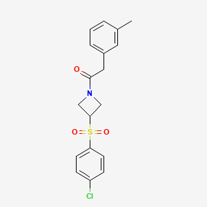 1-(3-((4-Chlorophenyl)sulfonyl)azetidin-1-yl)-2-(m-tolyl)ethanone