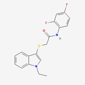 molecular formula C18H16F2N2OS B2399988 N-(2,4-difluorophenyl)-2-((1-ethyl-1H-indol-3-yl)thio)acetamide CAS No. 851411-94-4