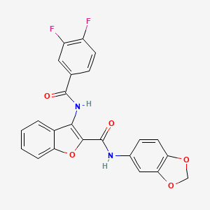 N-(benzo[d][1,3]dioxol-5-yl)-3-(3,4-difluorobenzamido)benzofuran-2-carboxamide