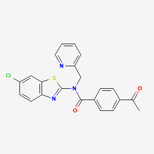 4-acetyl-N-(6-chlorobenzo[d]thiazol-2-yl)-N-(pyridin-2-ylmethyl)benzamide