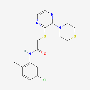 N-(5-chloro-2-methylphenyl)-2-((3-thiomorpholinopyrazin-2-yl)thio)acetamide