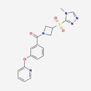 (3-((4-methyl-4H-1,2,4-triazol-3-yl)sulfonyl)azetidin-1-yl)(3-(pyridin-2-yloxy)phenyl)methanone