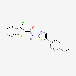 molecular formula C20H15ClN2OS2 B2400005 3-chloro-N-[5-(4-ethylphenyl)-1,3-thiazol-2-yl]-1-benzothiophene-2-carboxamide CAS No. 392249-00-2
