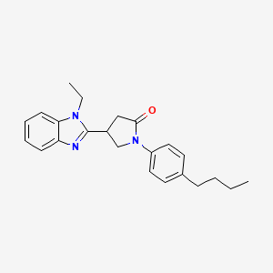 molecular formula C23H27N3O B2400009 1-(4-butylphenyl)-4-(1-ethyl-1H-benzimidazol-2-yl)pyrrolidin-2-one CAS No. 847395-03-3