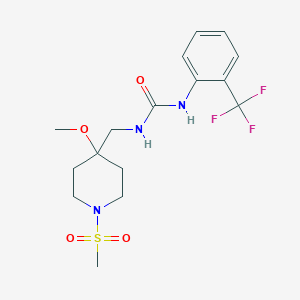 molecular formula C16H22F3N3O4S B2400010 1-[(4-Methoxy-1-methylsulfonylpiperidin-4-yl)methyl]-3-[2-(trifluoromethyl)phenyl]urea CAS No. 2415509-60-1