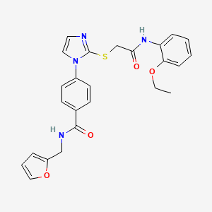 molecular formula C25H24N4O4S B2400012 4-(2-((2-((2-ethoxyphenyl)amino)-2-oxoethyl)thio)-1H-imidazol-1-yl)-N-(furan-2-ylmethyl)benzamide CAS No. 1206986-08-4
