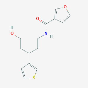molecular formula C14H17NO3S B2400016 N-(5-hydroxy-3-(thiophen-3-yl)pentyl)furan-3-carboxamide CAS No. 2034564-14-0