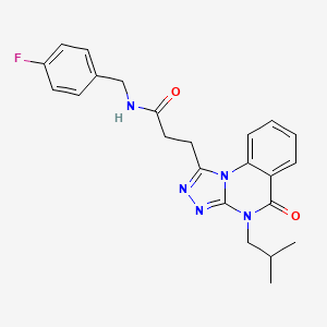 molecular formula C23H24FN5O2 B2400028 N-(4-fluorobenzyl)-3-(4-isobutyl-5-oxo-4,5-dihydro[1,2,4]triazolo[4,3-a]quinazolin-1-yl)propanamide CAS No. 902972-66-1