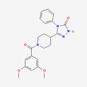 5-[1-(3,5-dimethoxybenzoyl)piperidin-4-yl]-4-phenyl-2,4-dihydro-3H-1,2,4-triazol-3-one