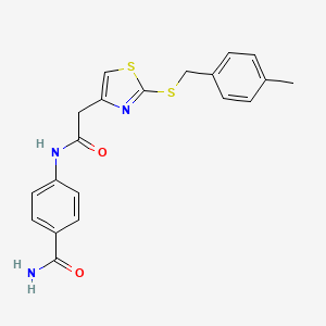4-(2-(2-((4-Methylbenzyl)thio)thiazol-4-yl)acetamido)benzamide