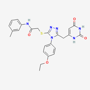 molecular formula C24H24N6O4S B2400036 2-((5-((2,6-dioxo-1,2,3,6-tetrahydropyrimidin-4-yl)methyl)-4-(4-ethoxyphenyl)-4H-1,2,4-triazol-3-yl)thio)-N-(m-tolyl)acetamide CAS No. 852153-51-6