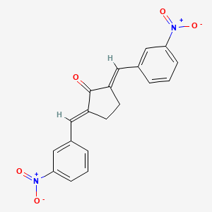 molecular formula C19H14N2O5 B2400045 (2E,5E)-2,5-bis[(3-nitrophenyl)methylidene]cyclopentan-1-one CAS No. 1177255-21-8