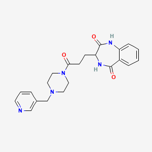 molecular formula C22H25N5O3 B2400050 3-(3-oxo-3-(4-(pyridin-3-ylmethyl)piperazin-1-yl)propyl)-3,4-dihydro-1H-benzo[e][1,4]diazepine-2,5-dione CAS No. 1190759-77-3