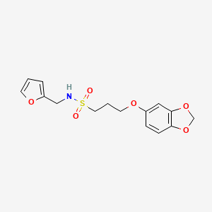 molecular formula C15H17NO6S B2400054 3-(benzo[d][1,3]dioxol-5-yloxy)-N-(furan-2-ylmethyl)propane-1-sulfonamide CAS No. 946315-59-9