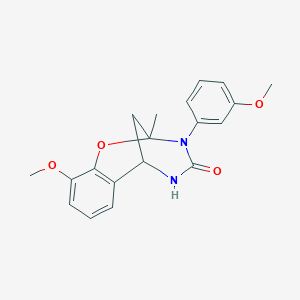 molecular formula C19H20N2O4 B2400058 10-methoxy-3-(3-methoxyphenyl)-2-methyl-5,6-dihydro-2H-2,6-methanobenzo[g][1,3,5]oxadiazocin-4(3H)-one CAS No. 899742-73-5