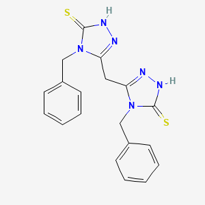 molecular formula C19H18N6S2 B2400062 5,5'-methylenebis(4-benzyl-4H-1,2,4-triazole-3-thiol) CAS No. 62575-53-5