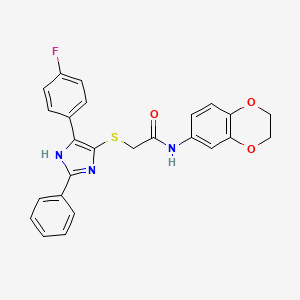 N-(2,3-dihydro-1,4-benzodioxin-6-yl)-2-{[5-(4-fluorophenyl)-2-phenyl-1H-imidazol-4-yl]sulfanyl}acetamide