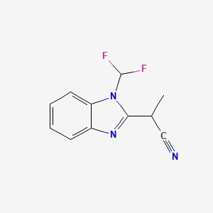 molecular formula C11H9F2N3 B2400085 2-[1-(difluoromethyl)-1H-1,3-benzodiazol-2-yl]propanenitrile CAS No. 879362-79-5