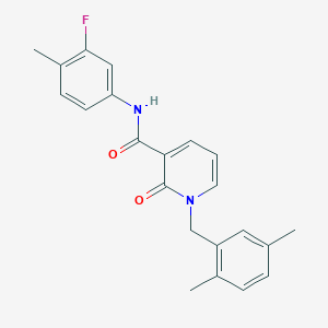 molecular formula C22H21FN2O2 B2400089 1-(2,5-dimethylbenzyl)-N-(3-fluoro-4-methylphenyl)-2-oxo-1,2-dihydropyridine-3-carboxamide CAS No. 946253-71-0