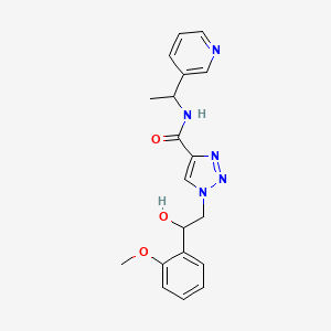 molecular formula C19H21N5O3 B2400093 1-(2-hydroxy-2-(2-methoxyphenyl)ethyl)-N-(1-(pyridin-3-yl)ethyl)-1H-1,2,3-triazole-4-carboxamide CAS No. 1396678-30-0