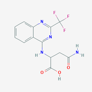 molecular formula C13H11F3N4O3 B2400094 3-Carbamoyl-2-{[2-(trifluoromethyl)quinazolin-4-yl]amino}propanoic acid CAS No. 1093853-51-0