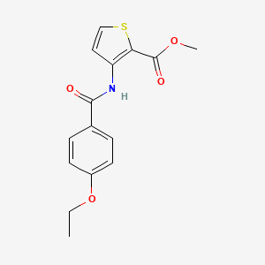 molecular formula C15H15NO4S B2400098 Methyl 3-{[(4-ethoxyphenyl)carbonyl]amino}thiophene-2-carboxylate CAS No. 420093-07-8