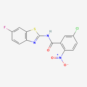 molecular formula C14H7ClFN3O3S B2400102 5-chloro-N-(6-fluoro-1,3-benzothiazol-2-yl)-2-nitrobenzamide CAS No. 476297-88-8