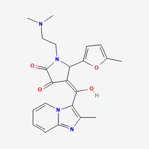 molecular formula C22H24N4O4 B2400114 1-(2-(二甲氨基)乙基)-3-羟基-5-(5-甲基呋喃-2-基)-4-(2-甲基咪唑并[1,2-a]吡啶-3-羰基)-1H-吡咯-2(5H)-酮 CAS No. 847179-48-0