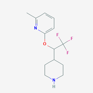molecular formula C13H17F3N2O B2400116 2-Methyl-6-(2,2,2-trifluoro-1-piperidin-4-ylethoxy)pyridine CAS No. 2380067-30-9