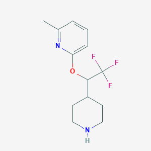 molecular formula C13H17F3N2O B2400116 2-メチル-6-(2,2,2-トリフルオロ-1-ピペリジン-4-イルエトキシ)ピリジン CAS No. 2380067-30-9