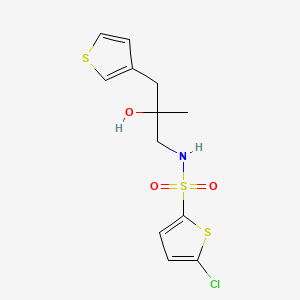 molecular formula C12H14ClNO3S3 B2400130 S-(5-chlorothiophen-2-yl)-2-hydroxy-2-methyl-3-(thiophen-3-yl)propane-1-sulfonamido CAS No. 2097861-38-4