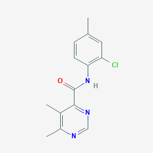 molecular formula C14H14ClN3O B2400132 N-(2-Chloro-4-methylphenyl)-5,6-dimethylpyrimidine-4-carboxamide CAS No. 2415512-67-1