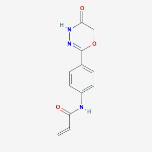 molecular formula C12H11N3O3 B2400134 N-[4-(5-Oxo-4H-1,3,4-oxadiazin-2-yl)phenyl]prop-2-enamide CAS No. 2361641-75-8