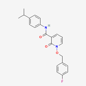 molecular formula C22H21FN2O3 B2400140 1-[(4-fluorophenyl)methoxy]-2-oxo-N-(4-propan-2-ylphenyl)pyridine-3-carboxamide CAS No. 868678-10-8