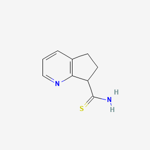 molecular formula C9H10N2S B2400147 5H,6H,7H-环戊[b]吡啶-7-甲硫酰胺 CAS No. 69213-11-2