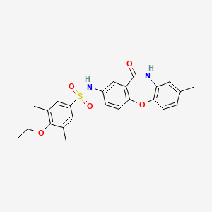 molecular formula C24H24N2O5S B2400148 4-ethoxy-3,5-dimethyl-N-(8-methyl-11-oxo-10,11-dihydrodibenzo[b,f][1,4]oxazepin-2-yl)benzenesulfonamide CAS No. 922093-87-6