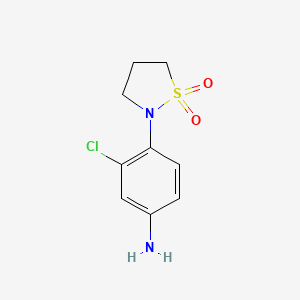 molecular formula C9H11ClN2O2S B2400149 2-(4-Amino-2-chlorophenyl)-1$l^{6},2-thiazolidine-1,1-dione CAS No. 524957-27-5