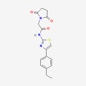 molecular formula C17H17N3O3S B2400156 2-(2,5-dioxopyrrolidin-1-yl)-N-(4-(4-ethylphenyl)thiazol-2-yl)acetamide CAS No. 361167-68-2