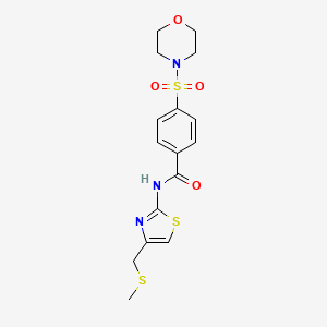 molecular formula C16H19N3O4S3 B2400181 N-(4-((methylthio)methyl)thiazol-2-yl)-4-(morpholinosulfonyl)benzamide CAS No. 942009-72-5