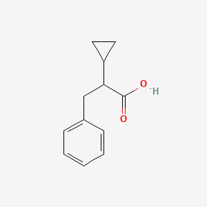 molecular formula C12H14O2 B2400190 2-Cyclopropyl-3-phenylpropanoic acid CAS No. 393184-59-3