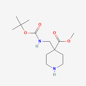 molecular formula C13H24N2O4 B2400191 Methyl 4-({[(tert-butoxy)carbonyl]amino}methyl)piperidine-4-carboxylate CAS No. 1158759-65-9