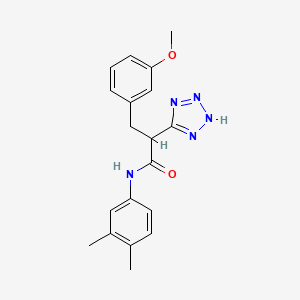 molecular formula C19H21N5O2 B2400192 N-(3,4-dimethylphenyl)-3-(3-methoxyphenyl)-2-(2H-tetrazol-5-yl)propanamide CAS No. 483993-28-8
