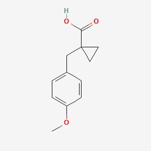 molecular formula C12H14O3 B2400194 1-[(4-Methoxyphenyl)methyl]cyclopropane-1-carboxylic acid CAS No. 29765-47-7