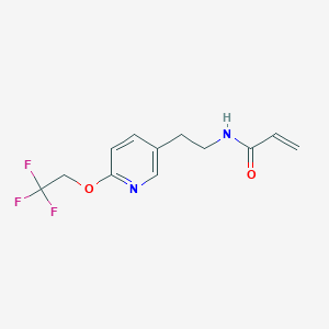 molecular formula C12H13F3N2O2 B2400201 N-[2-[6-(2,2,2-Trifluoroethoxy)pyridin-3-yl]ethyl]prop-2-enamide CAS No. 2305502-89-8